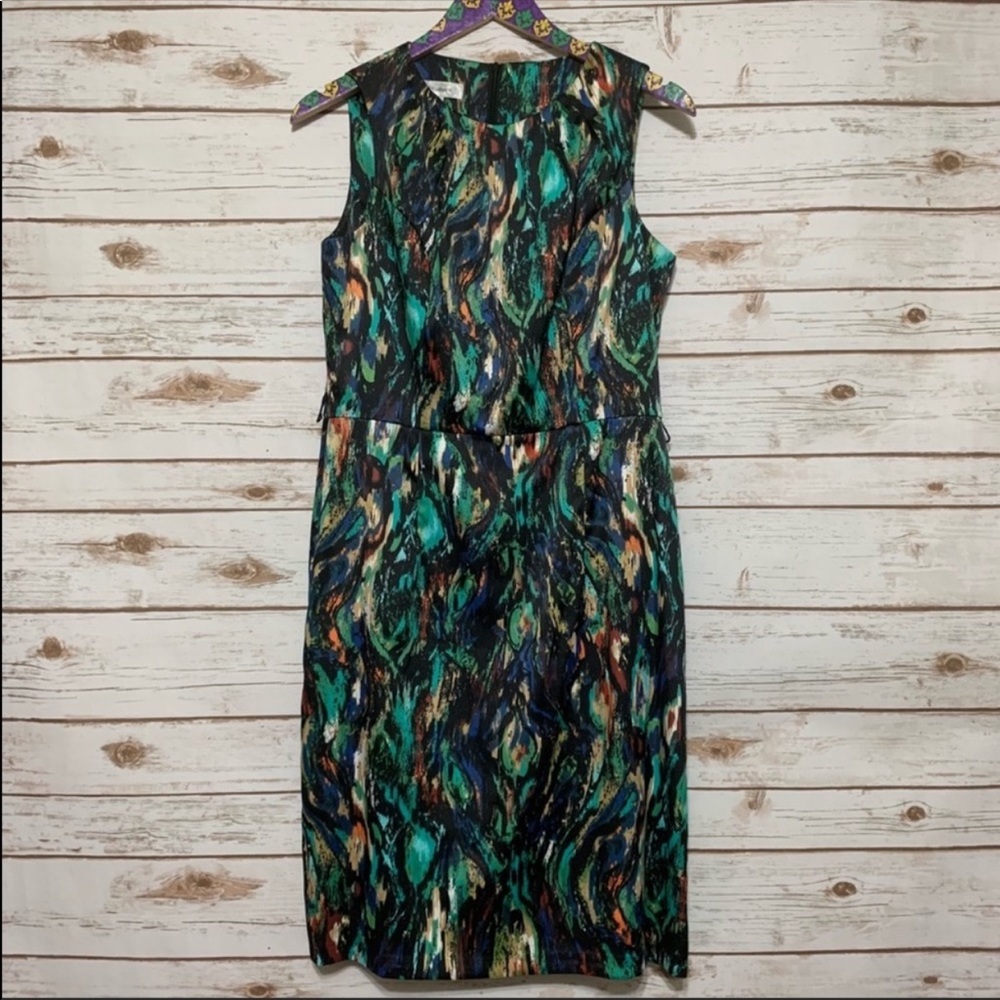 Dress Barn Multicolored Abstract Print Dress